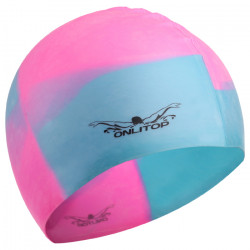 Шапочка для бассейна подростковая  силикон розово-голубая 